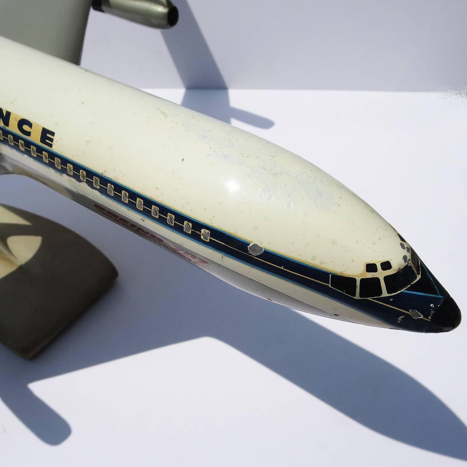 Air France Painted Metal Boeing 707 Desk Model In Good Condition In North Hollywood, CA