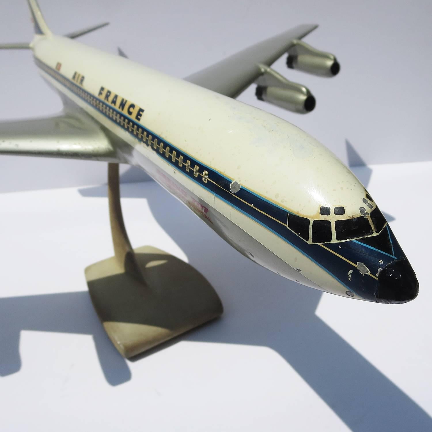 Air France Painted Metal Boeing 707 Desk Model 1