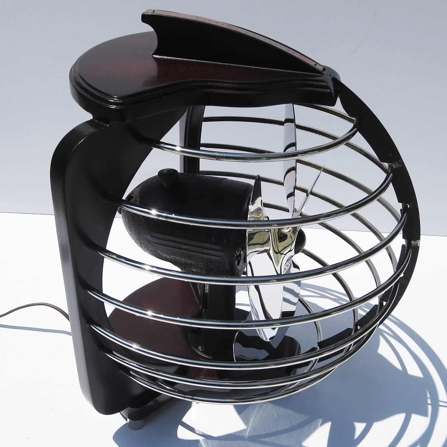 One of the greatest streamlined fans ever! This model by Royal Rochester Fan Company was featured in the Humphrey Bogart classic film, 