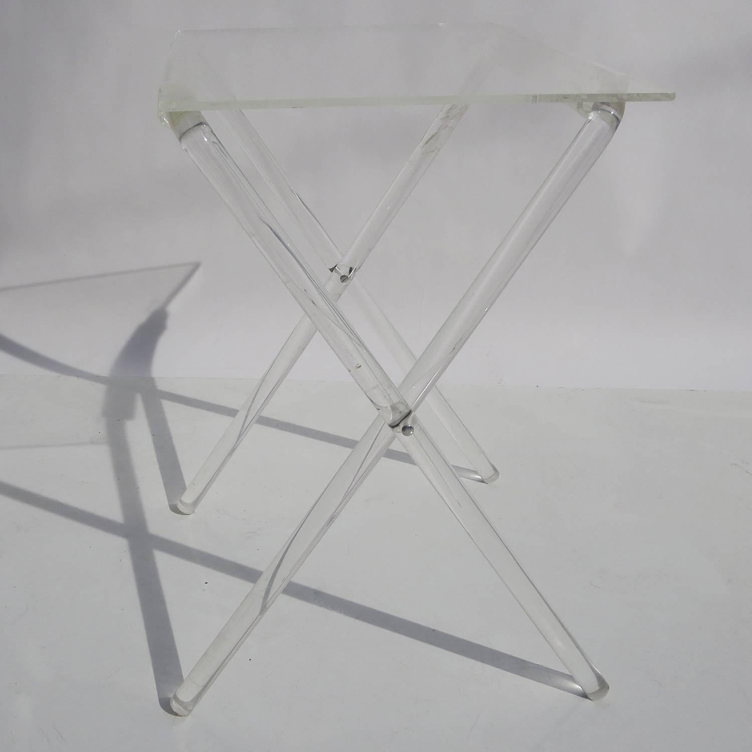 Lucite Folding Tray Tables, Set of Four 1