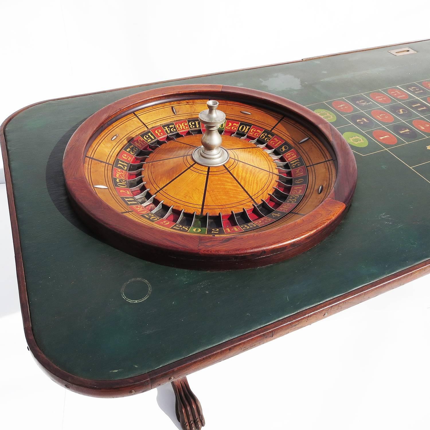 Full Size Victorian Roulette Table by F. Grote and Co. with Oil Cloth