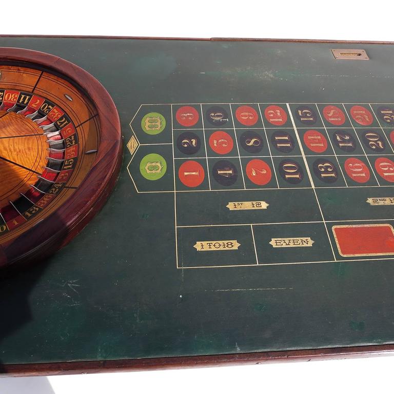 Full Size Victorian Roulette Table by F. Grote and Co. with Oil Cloth