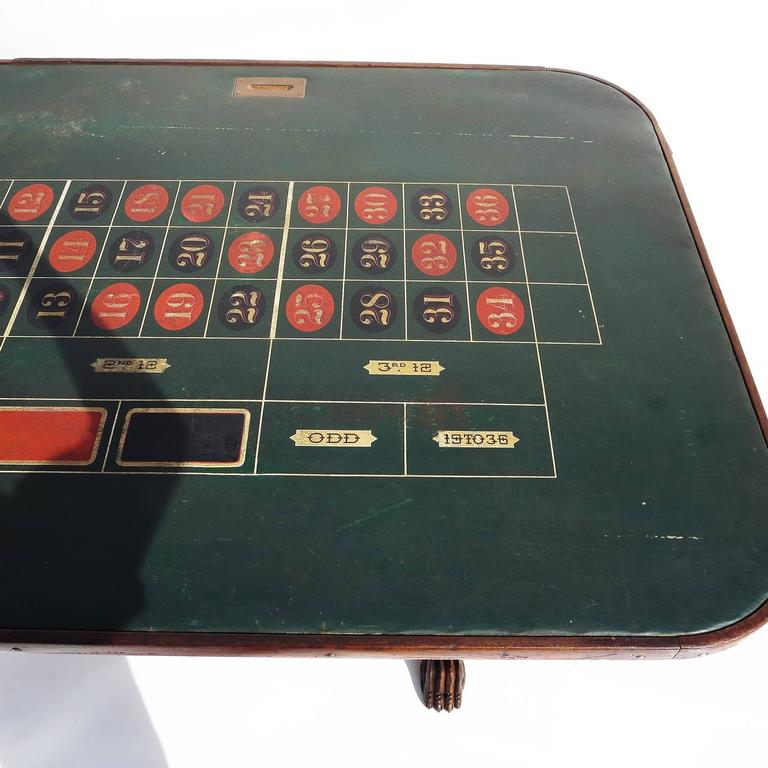 Full Size Victorian Roulette Table by F. Grote and Co. with Oil Cloth