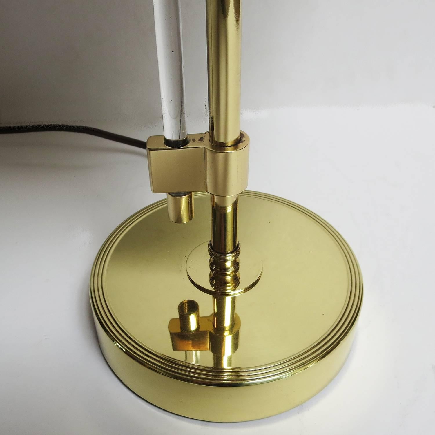 Mid-Century Modern Mid-Century Brass and Lucite Table Lamp by Stilux, Italy