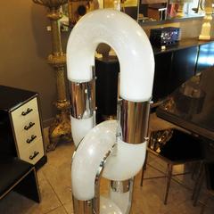 Carlo Nason Chain Floor Lamp for Mazzega in Chrome and Glass