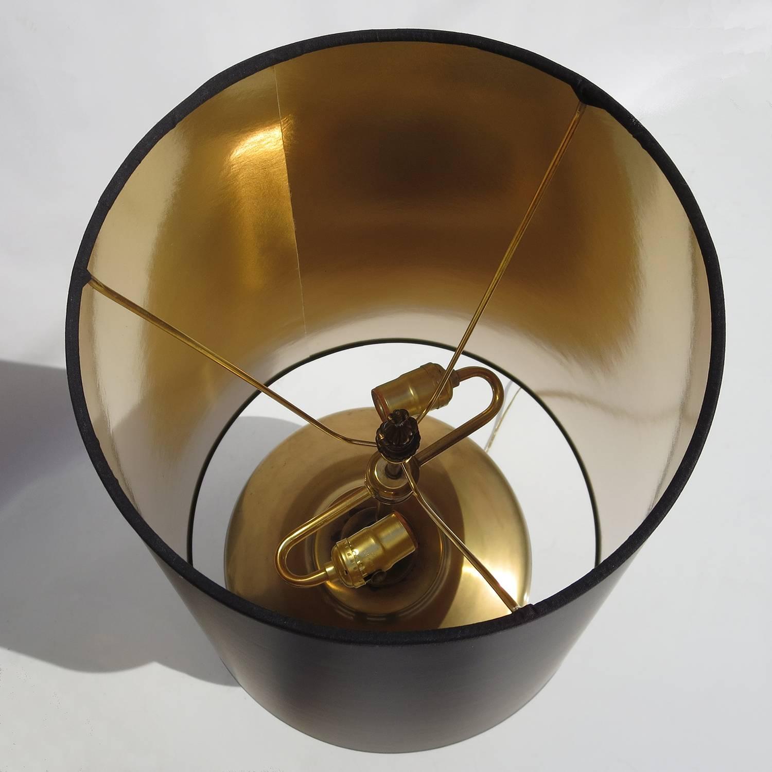 American Large-Scale Mid-Century Brass Table Lamps