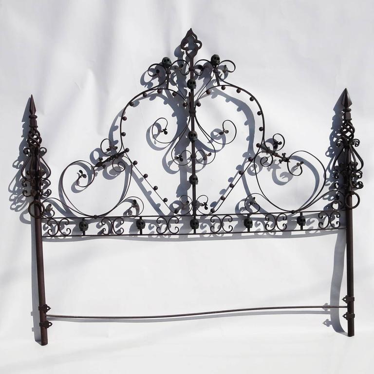 Custom Made Gothic Iron Bed with Bronze Skulls at 1stDibs