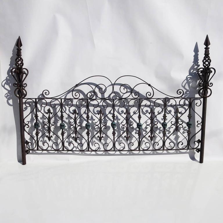 Custom Made Gothic Iron Bed with Bronze Skulls at 1stDibs