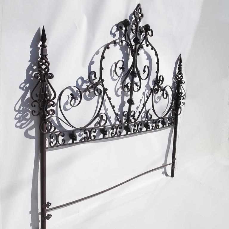 Custom Made Gothic Iron Bed with Bronze Skulls at 1stDibs