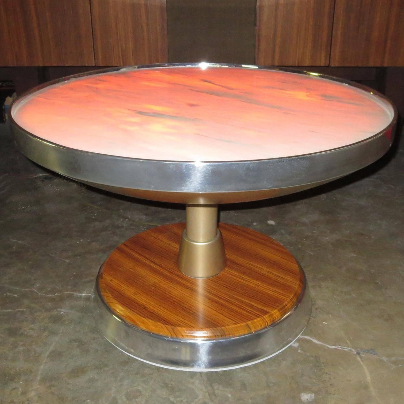Lacquered Illuminated Side Table by Nino Zoncada for SS Stella Solaris Cruise Ship For Sale