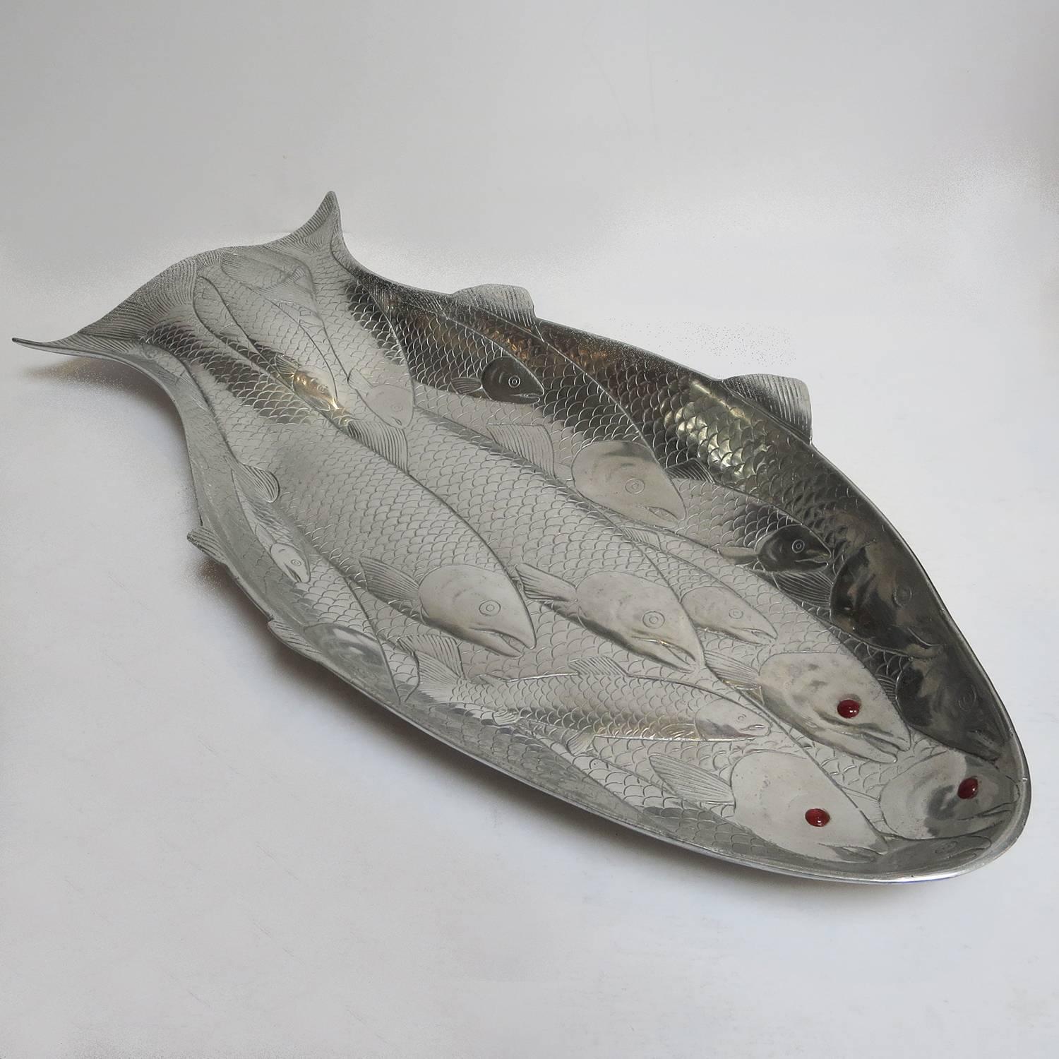 American Arthur Court Polished Aluminum Fish Serving Platter