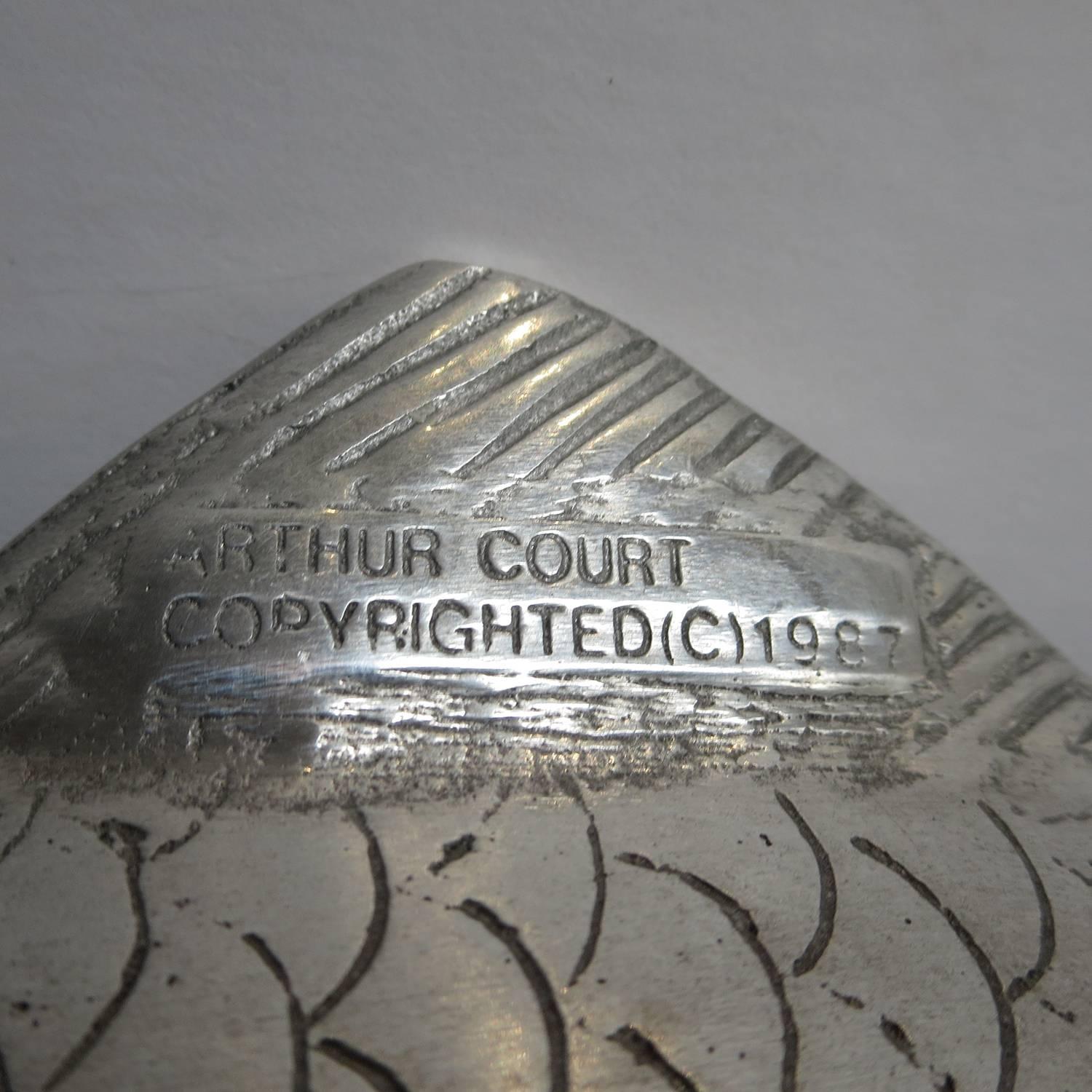 Late 20th Century Arthur Court Polished Aluminum Fish Serving Platter
