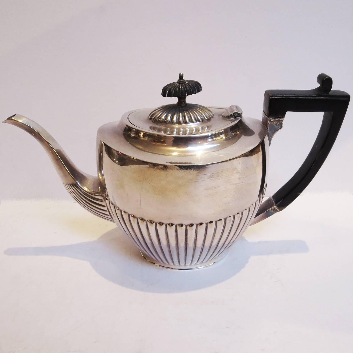 French Art Deco Silver Plated Coffee and Tea Service For Sale