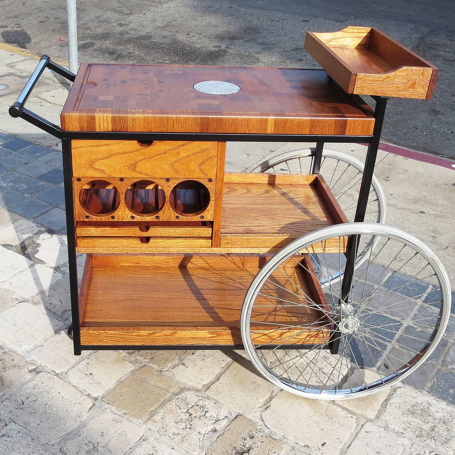RETIREMENT SALE!!!  EVERYTHING MUST GO - CHECK OUT OUR OTHER ITEMS.				

Featured in the Pasadena Exhibit California Design Nine and pictured in the accompanying periodical, this cart was designed by Californian Bill W. Sanders. This is the earlier