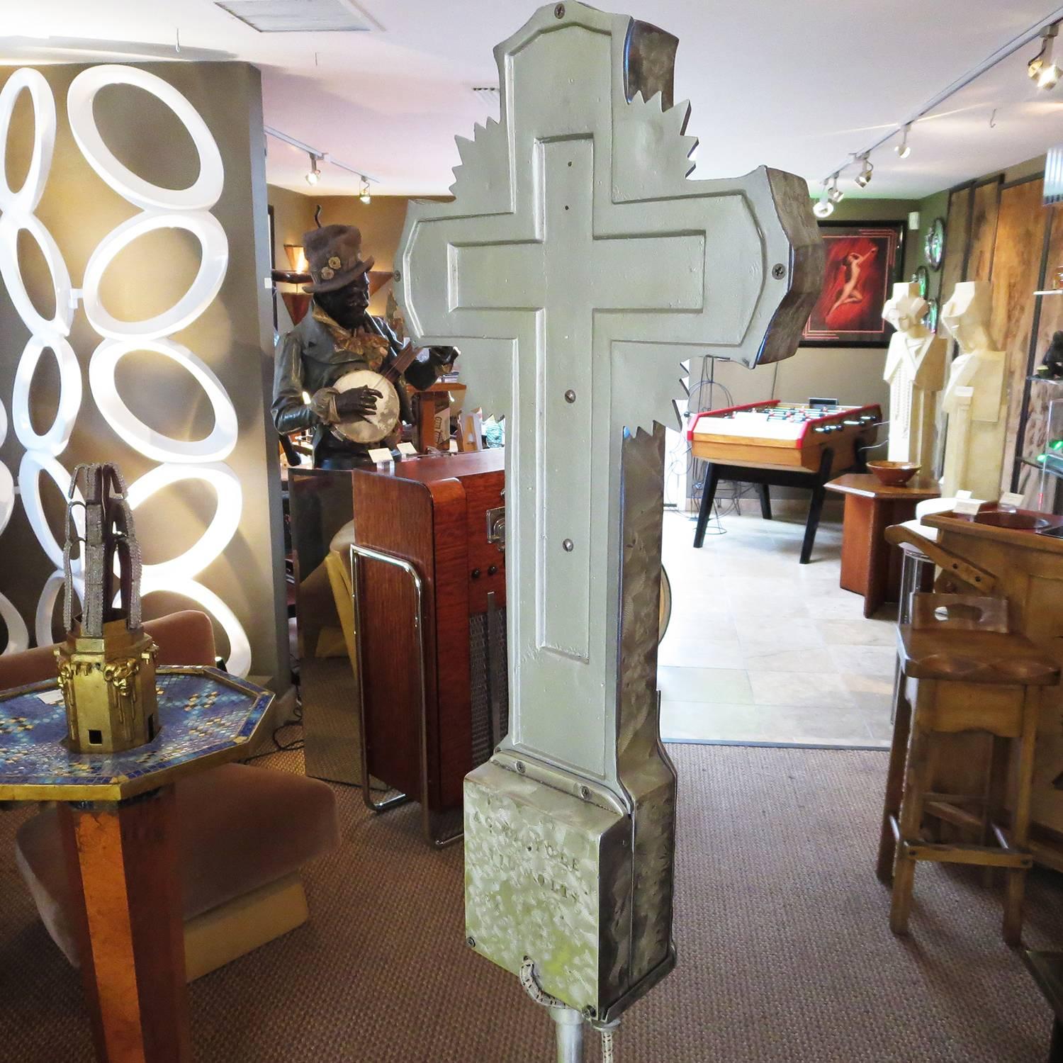 Cast Portable Neon Crucifix with Stand and Traveling Case