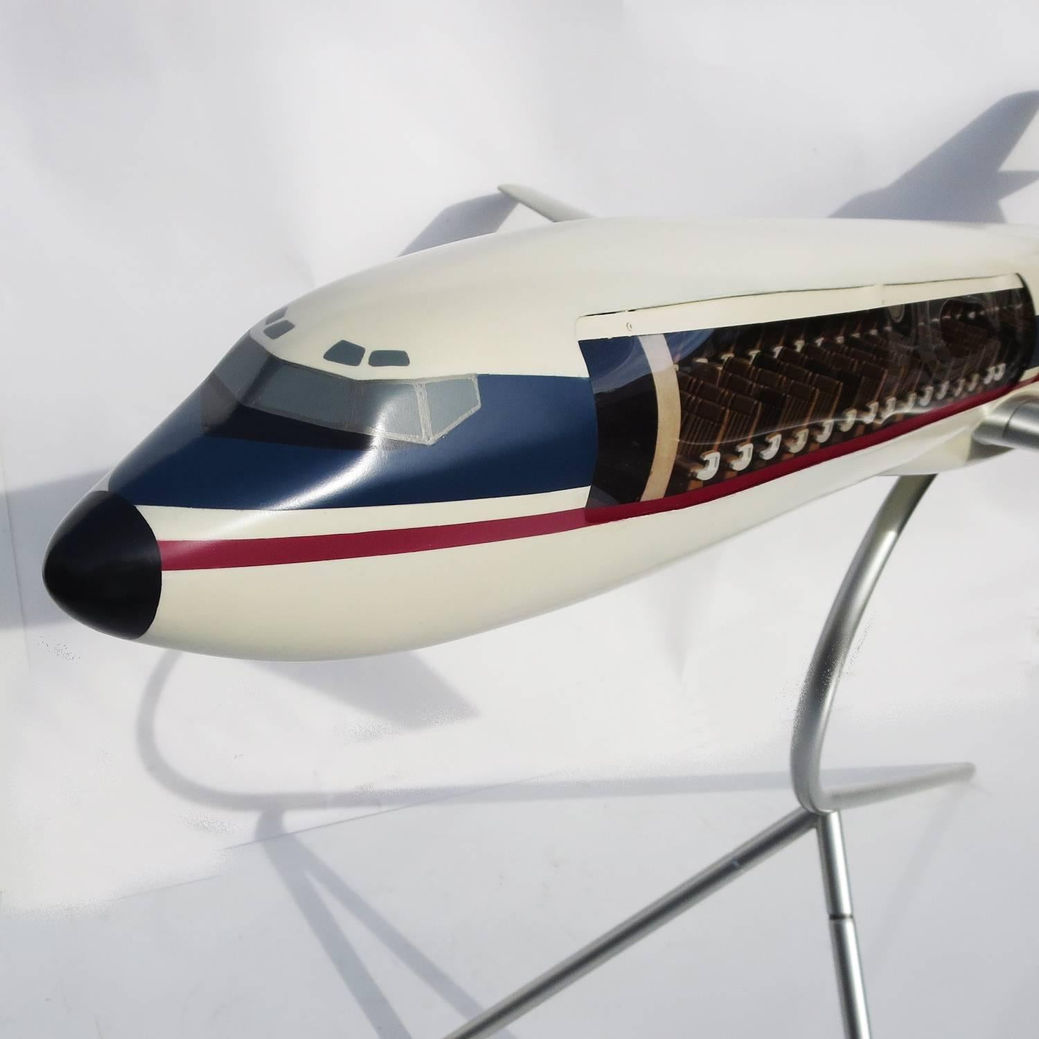 Founded in Venezuela in 1943, Avensa Airlines served the Latin market until its demise in 1997. Two remaining Boeing 727 jets were sold to Santa Barbara Air, and this model most likely made its' way to California at that time. The display model is a