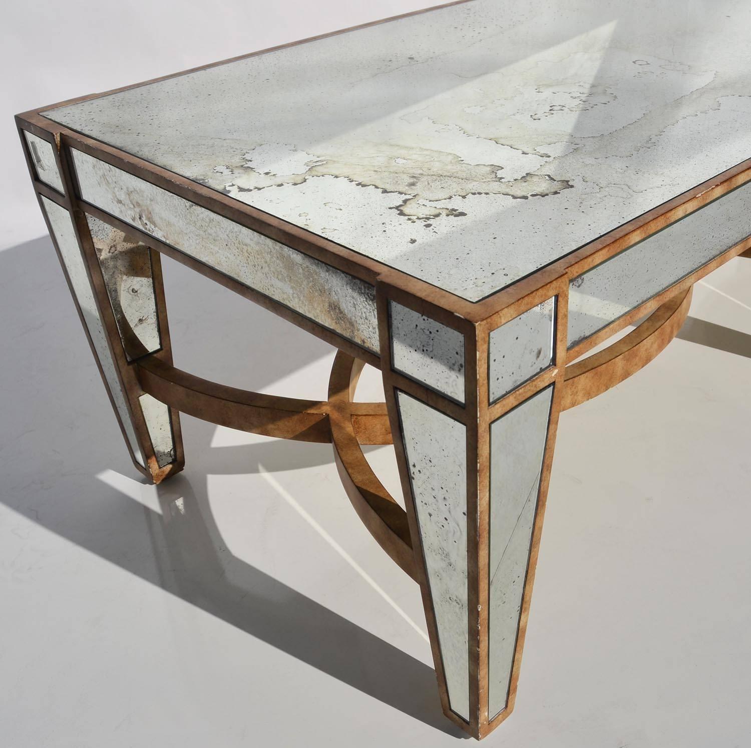 antiqued mirror coffee table
