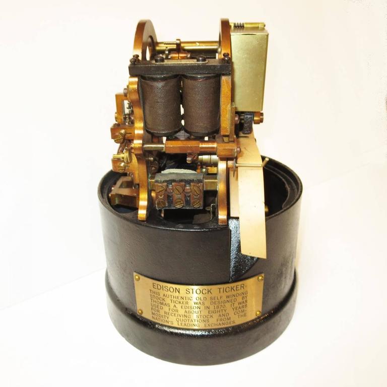 Thomas Edison Wall Street Stock Market Ticker Tape Machine at 1stdibs