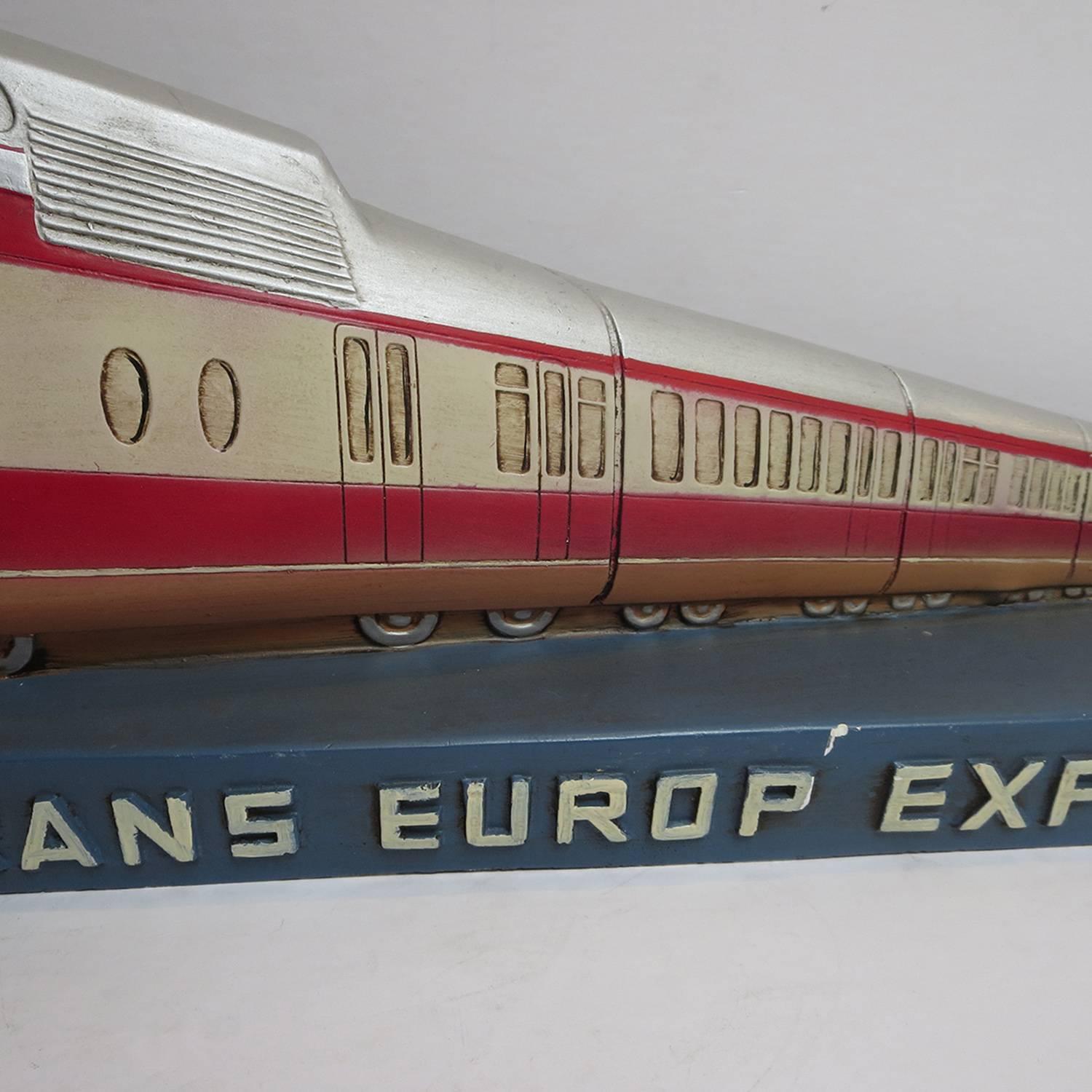 Art Deco Trans Europ Express Rare Streamlined Plaster Train Display