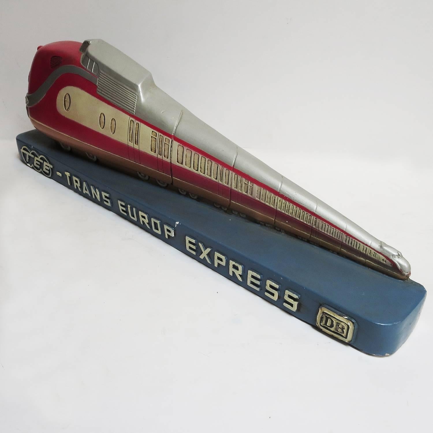 Painted Trans Europ Express Rare Streamlined Plaster Train Display