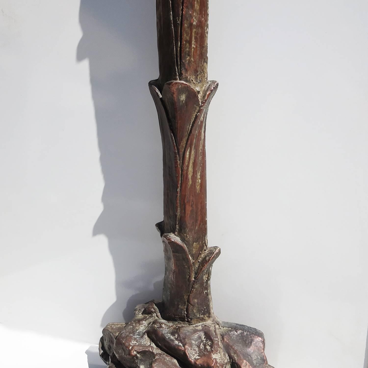 American Bronzed Palm Tree Lamps in the Manner of Serge Roche