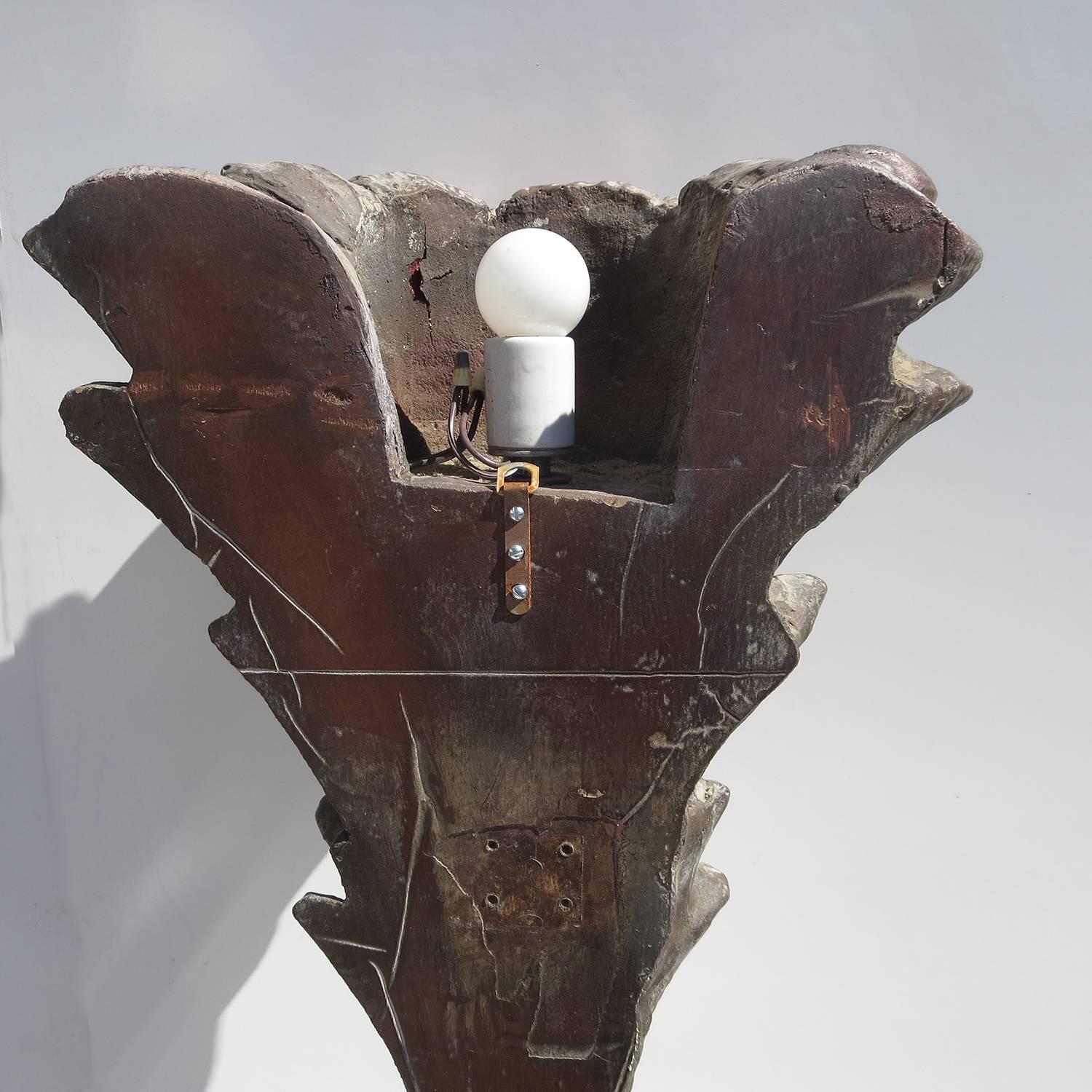 Foam Bronzed Palm Tree Lamps in the Manner of Serge Roche