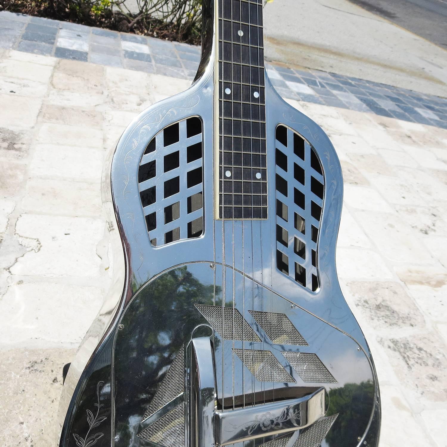 Art Deco 1928 National Steel Guitar, Style Two Tricone Model