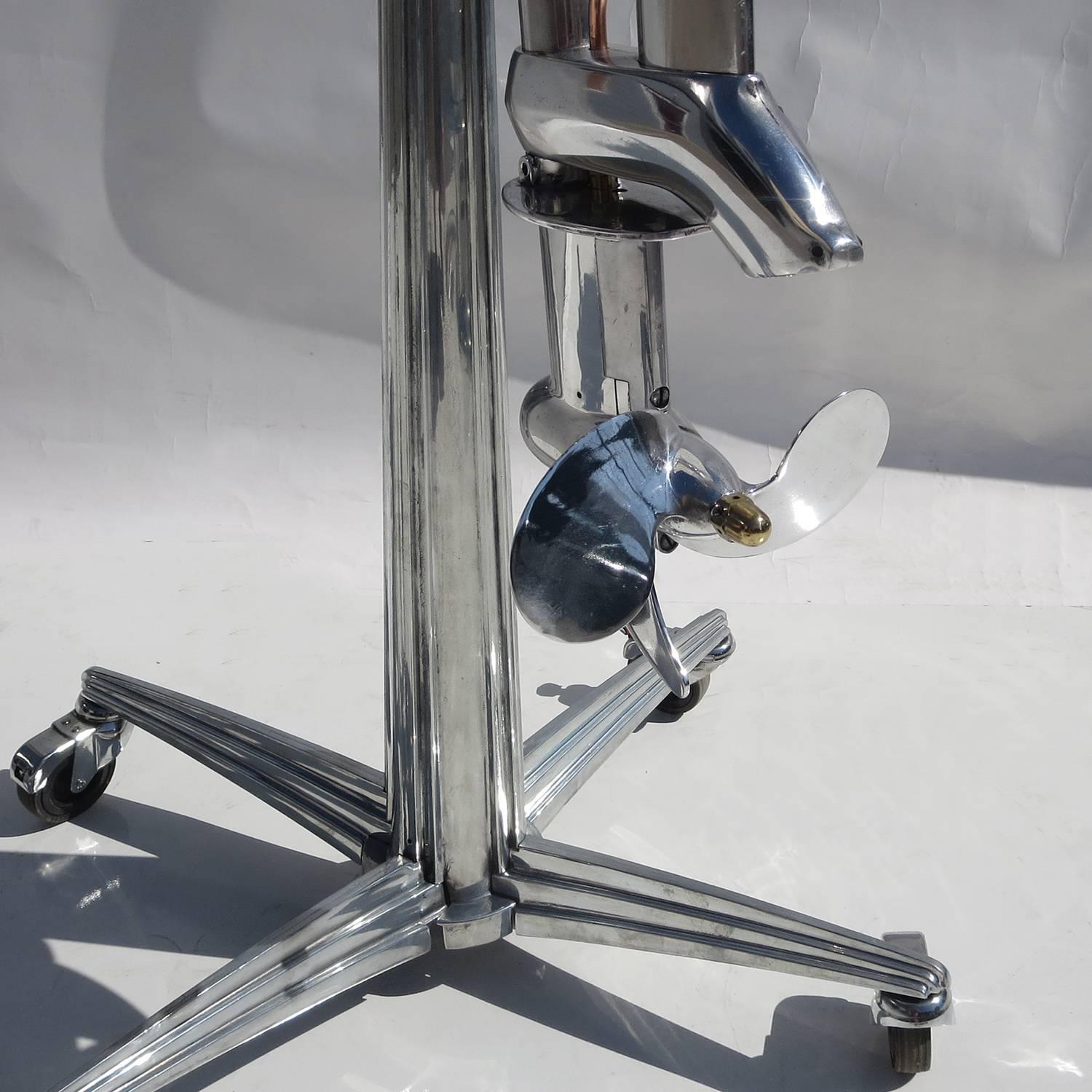 Waterwitch Art Deco Streamlined Outboard Motor in Polished Condition In Fair Condition In North Hollywood, CA