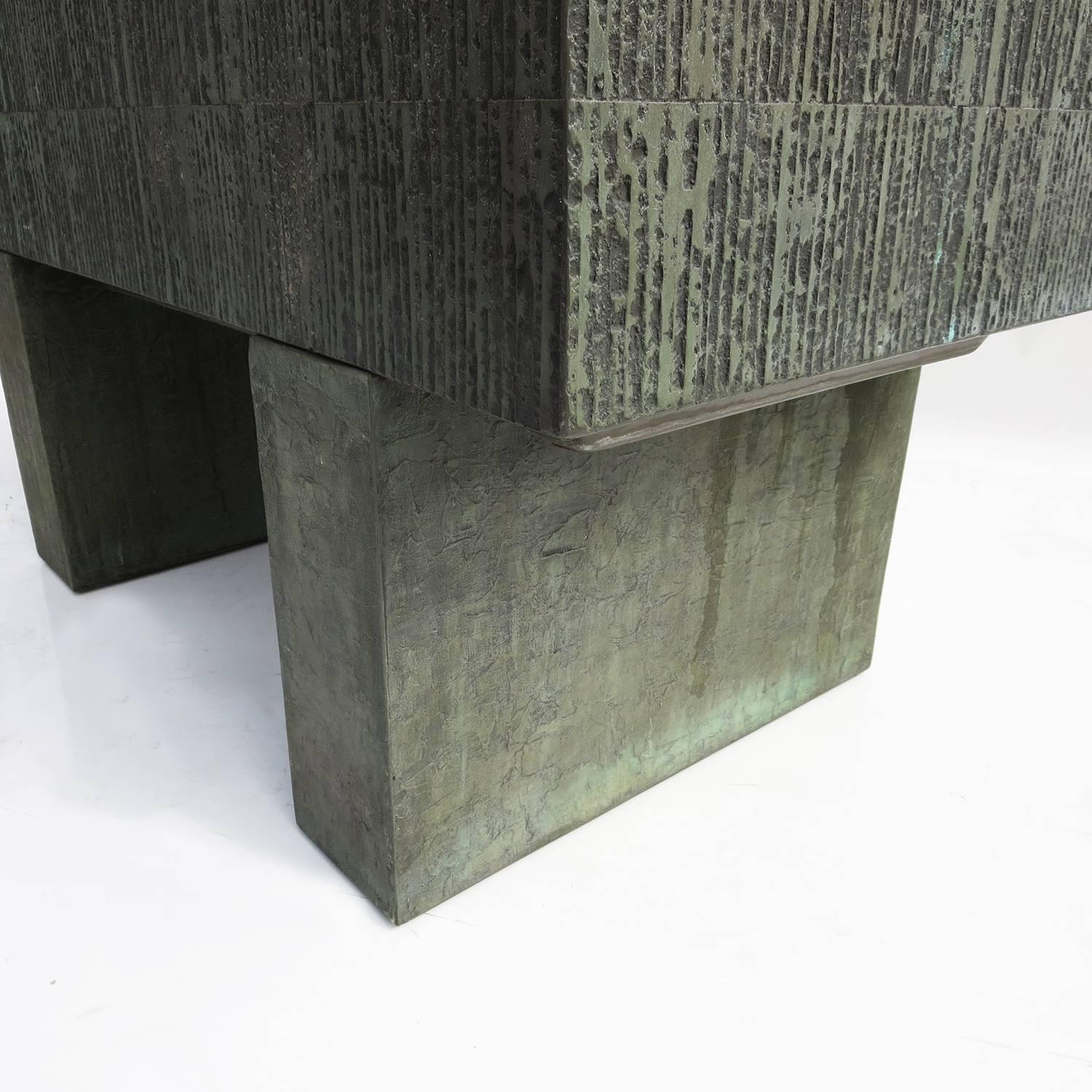 American Forms and Surfaces Bronzed Fiberglass Planter with Optional Pedestal Legs