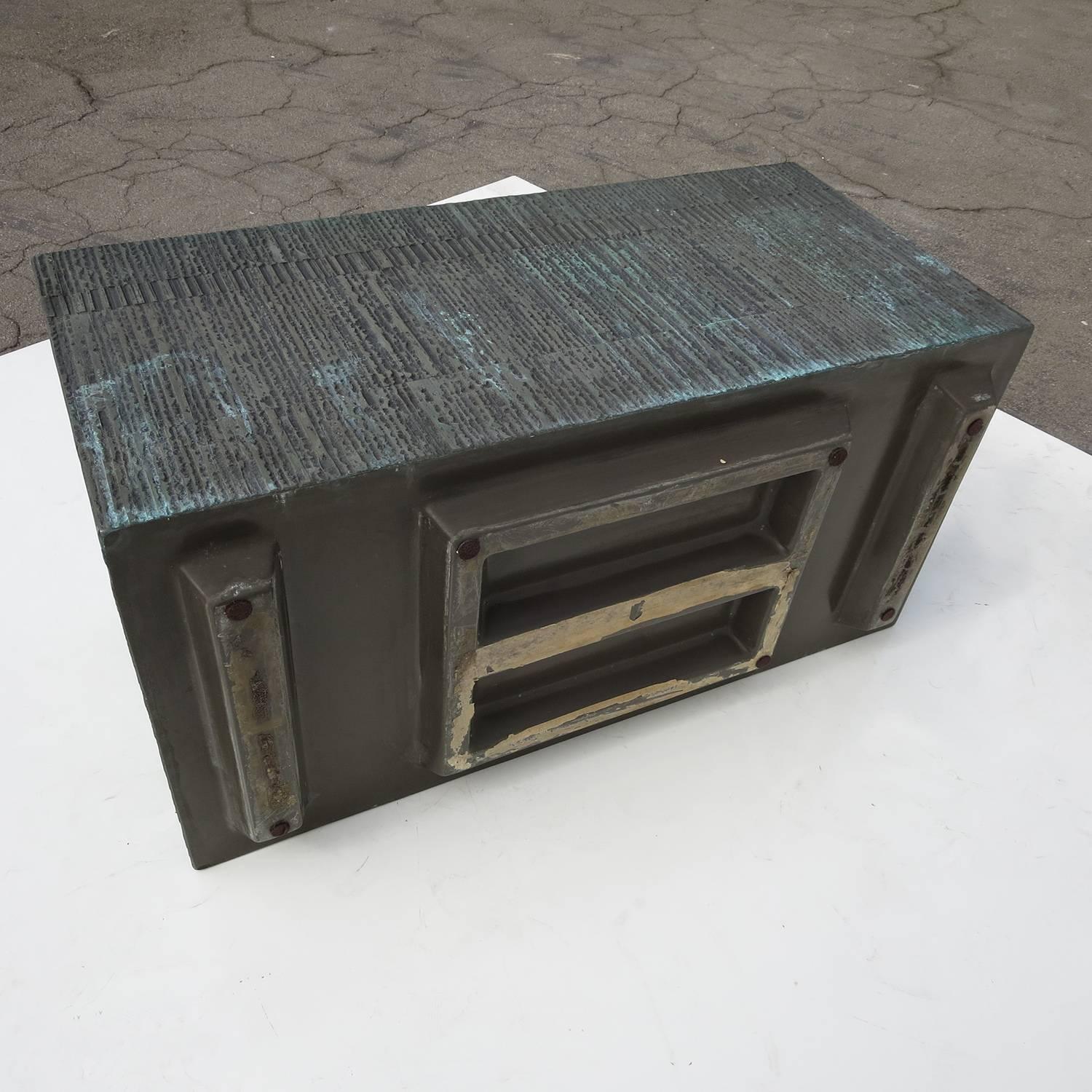 Late 20th Century Forms and Surfaces Bronzed Fiberglass Planter with Optional Pedestal Legs