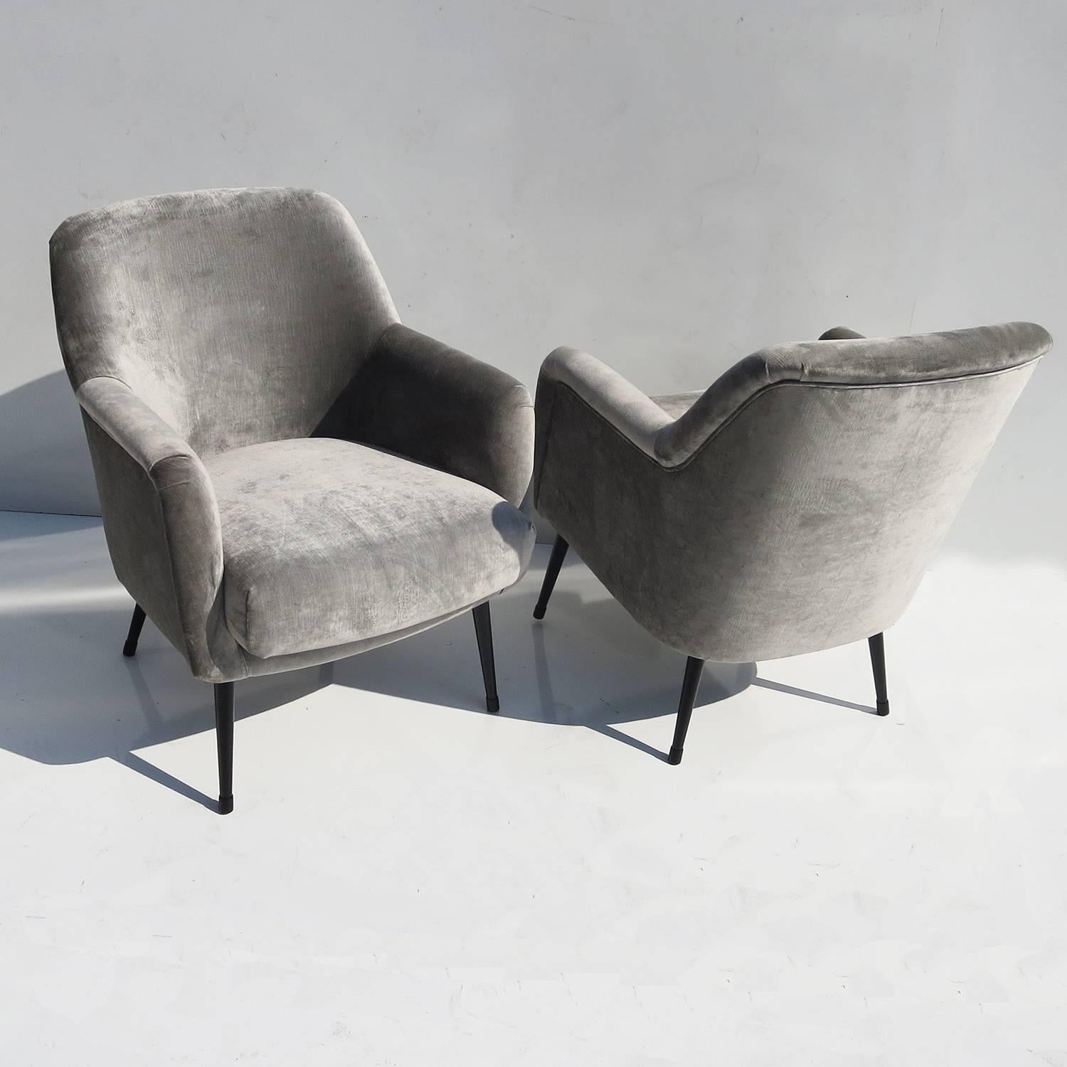 Mid-Century Modern Nino Zoncada Club Chairs from Stella Maris-II Ocean Liner