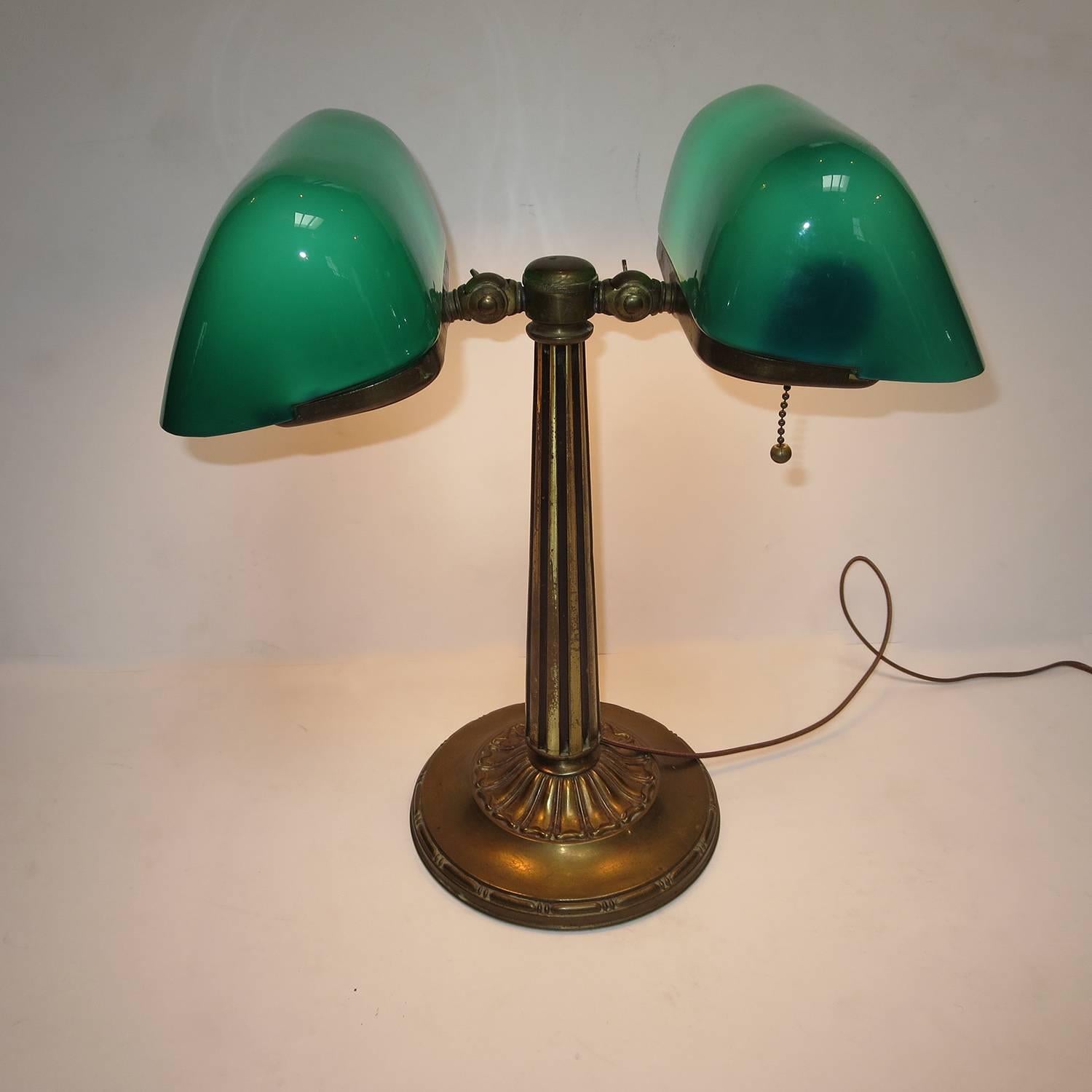 First produced in 1909, the Emeralite desk lamp was the creation of Harrison McFaddin of New York. They are often referred to as 