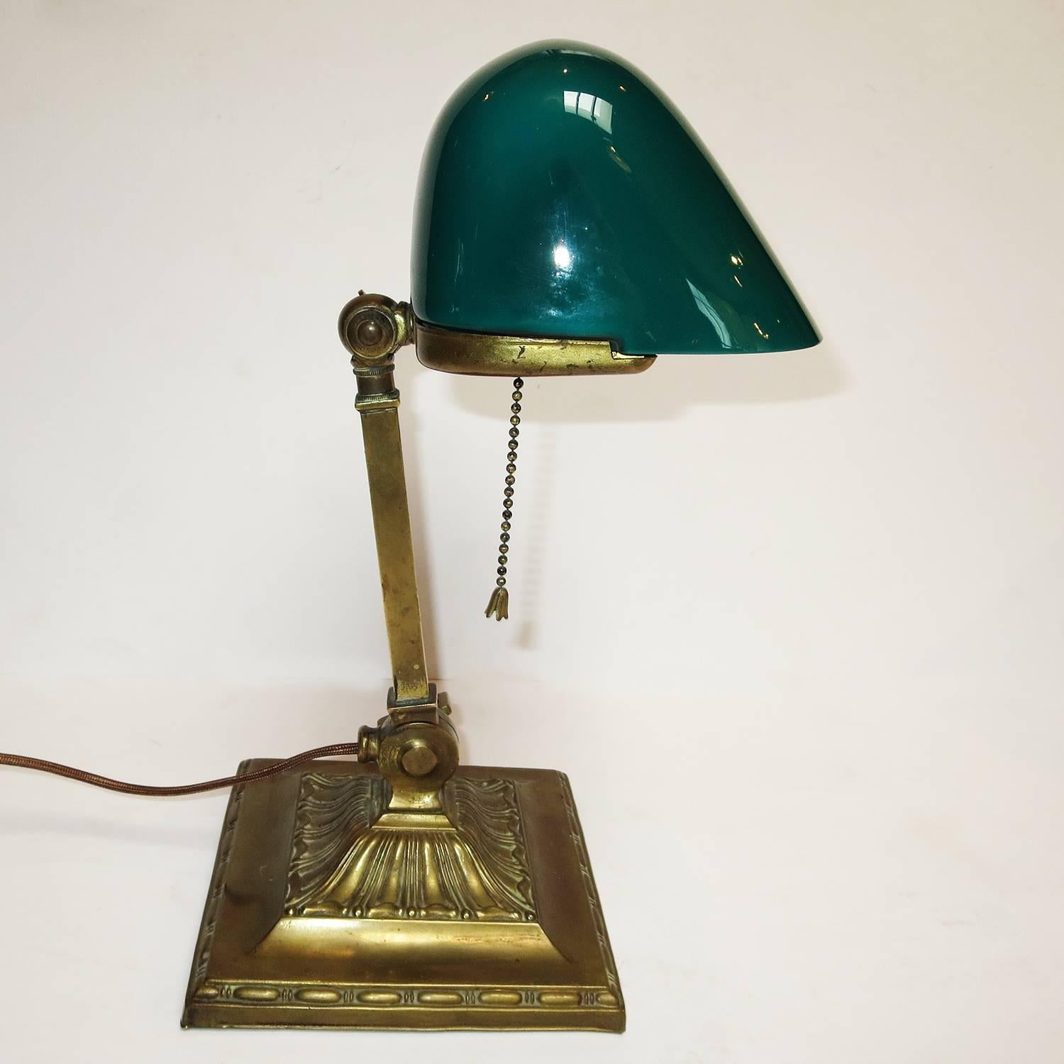 American Early Emeralite Single Shade Desk or Library Lamp