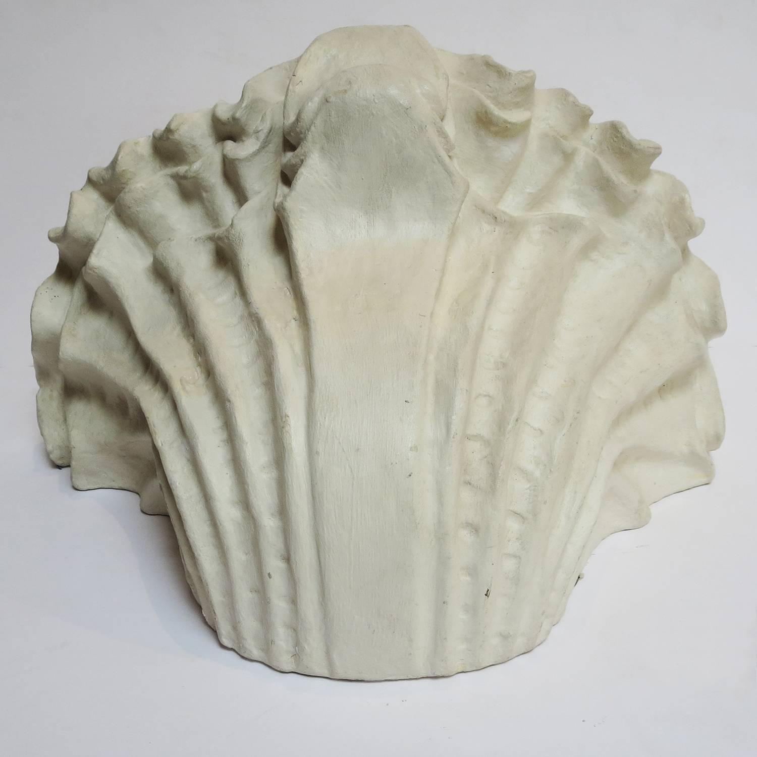 American Plaster Shell Wall Sconces in the Manner of Serge Roche