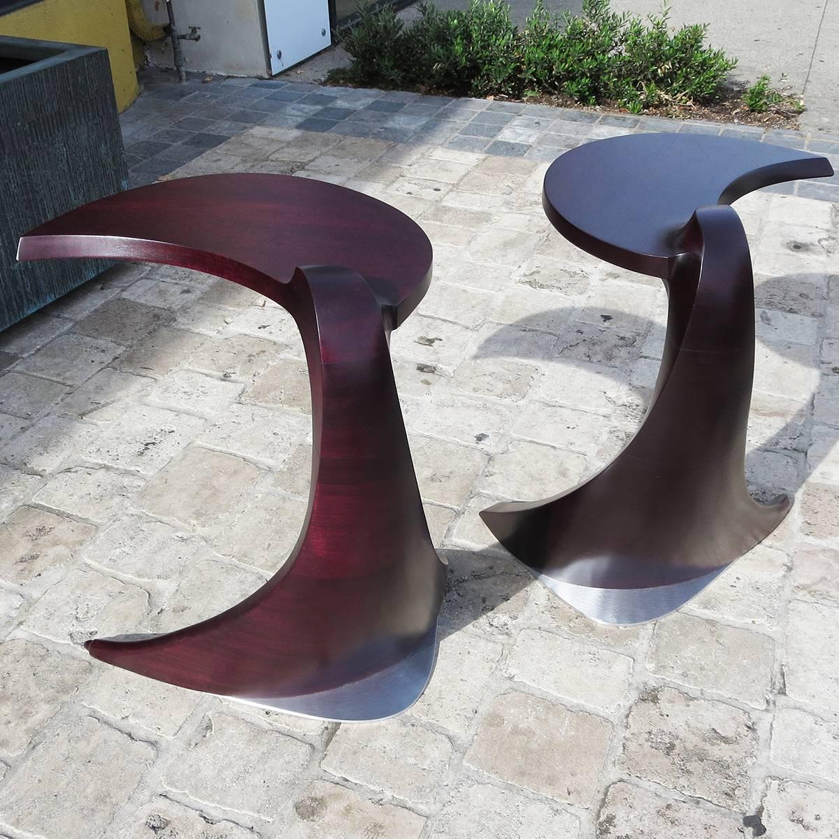 Mid-Century Modern 1960s Free-Form Purpleheart End Tables
