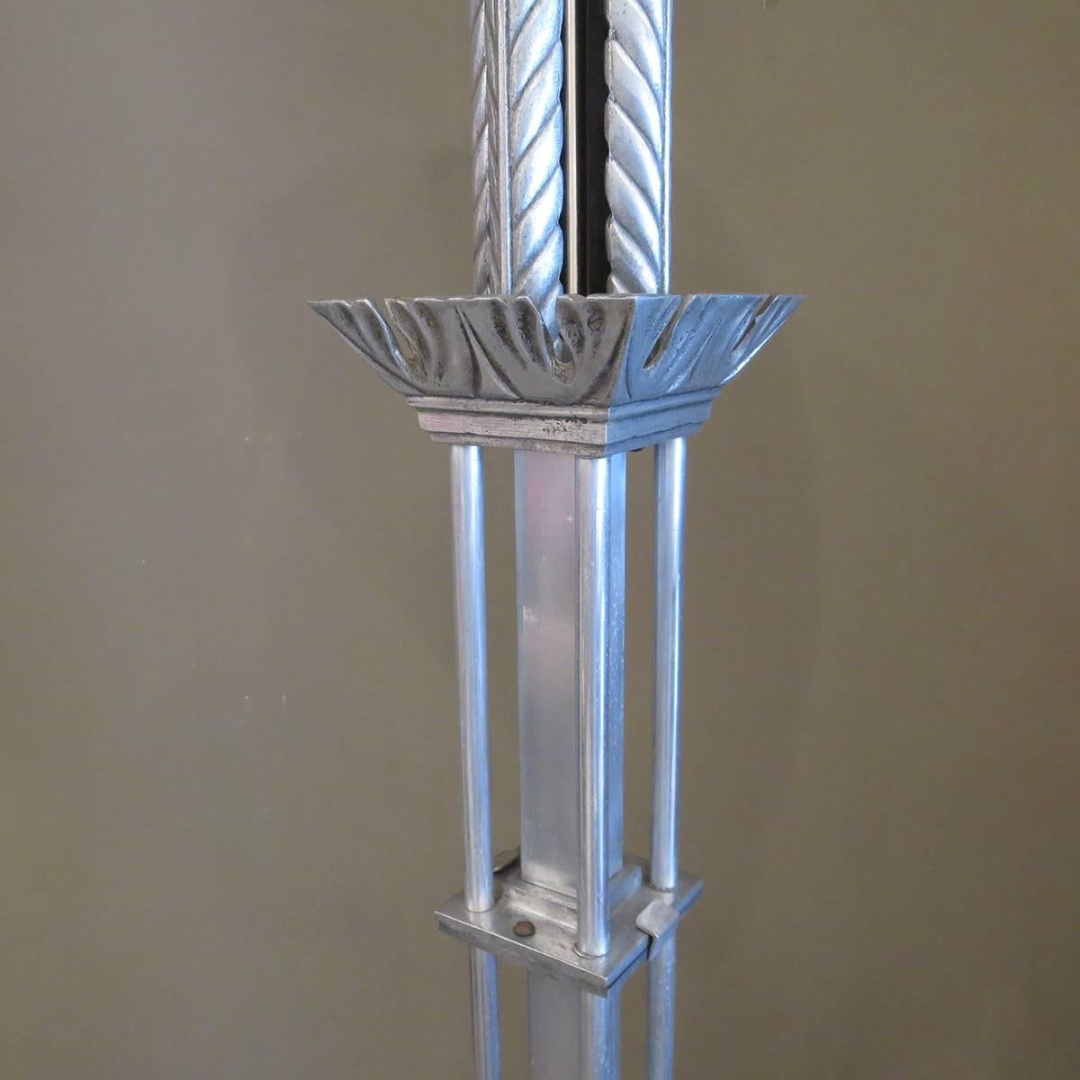 Mid-20th Century Art Deco Torchere Floor Lamps in Cast Aluminum