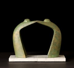 Pair of Japanese Sculptural Cast Iron Bookends by Sotaro Saegusa