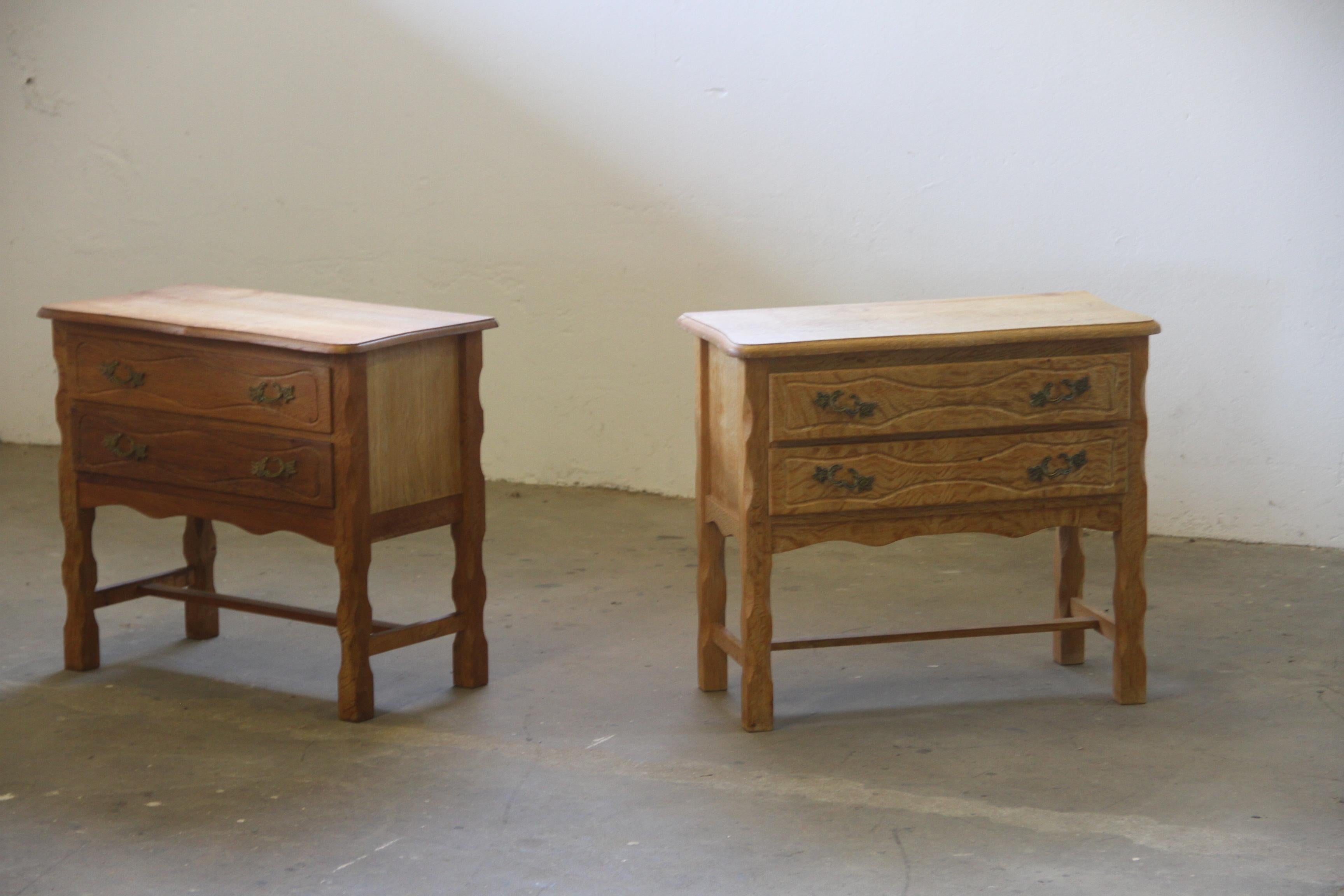 Set of 2, Modern Oak Nightstand/Bedside Table Style of Kjærnulf, Denmark 1960s 10
