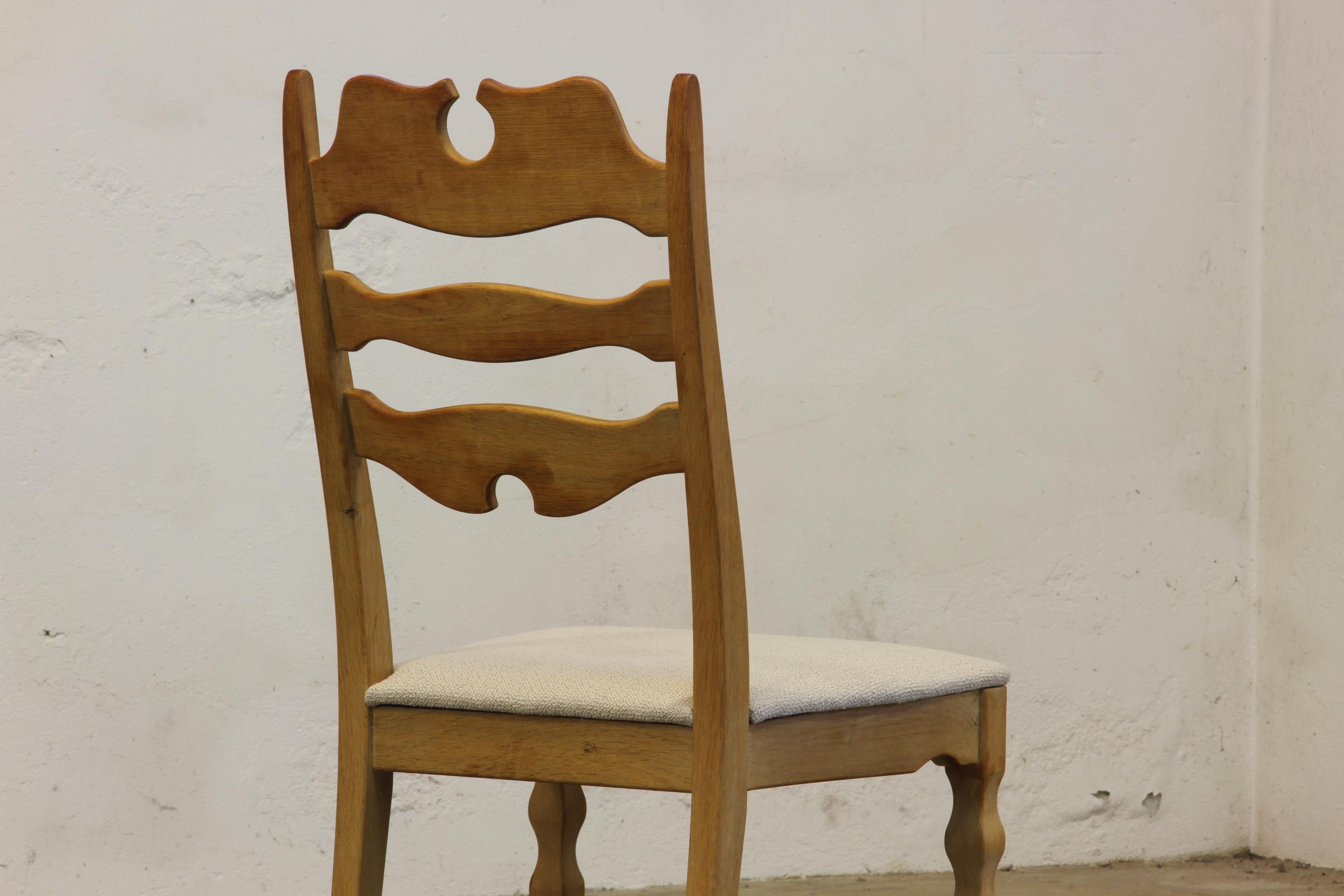 Set di 6 sedie danese Razorblade Highback in Oak Light di Henning Kjærnulf 1960 in vendita 5