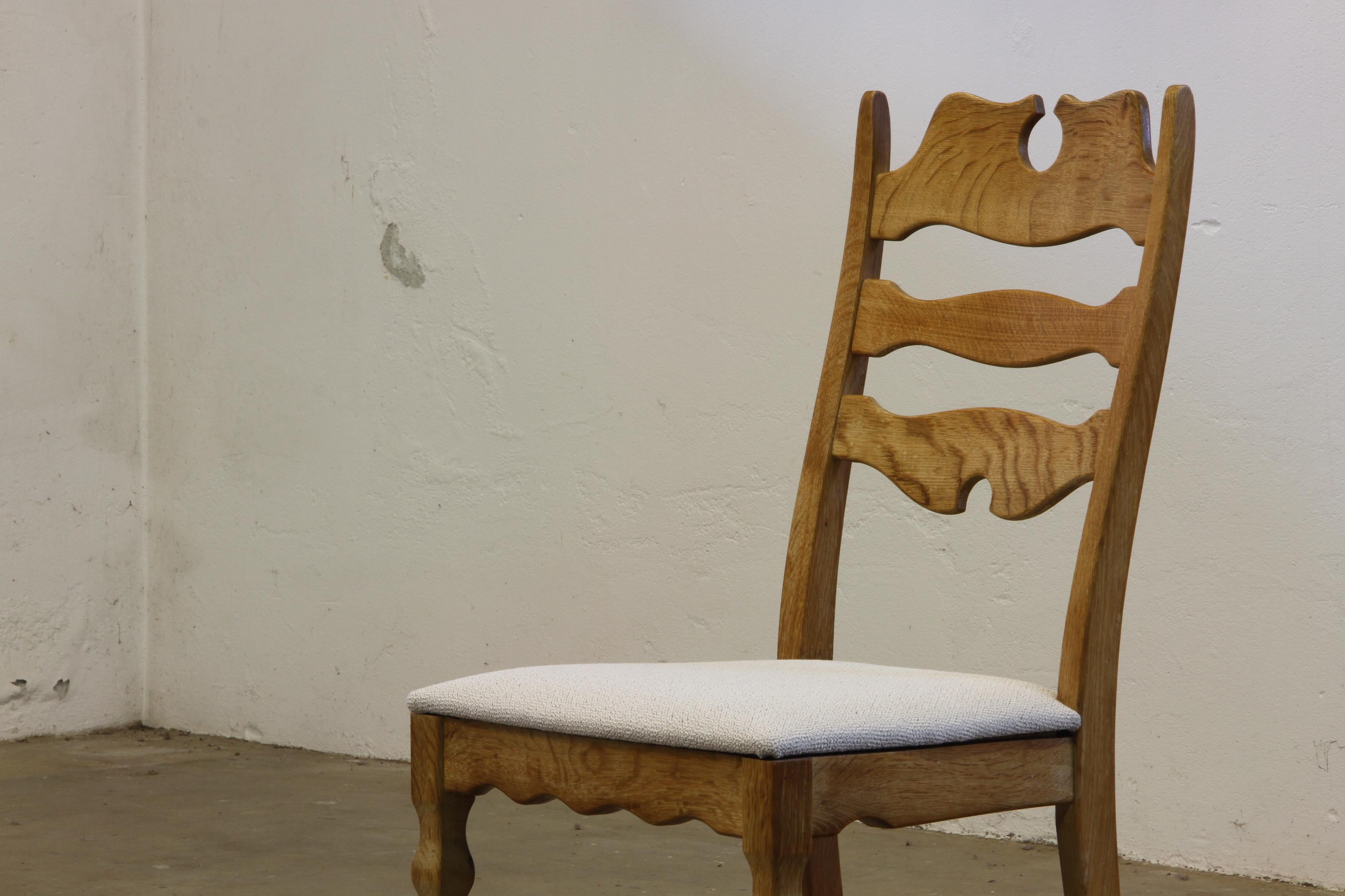 Set di 6 sedie danese Razorblade Highback in Oak Light di Henning Kjærnulf 1960 in vendita 4