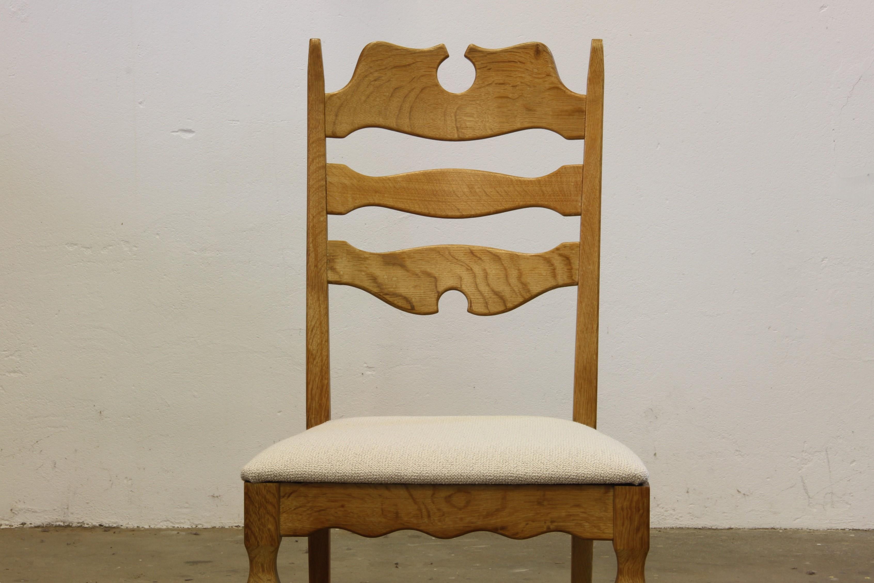 Set di 6 sedie danese Razorblade Highback in Oak Light di Henning Kjærnulf 1960 in vendita 6