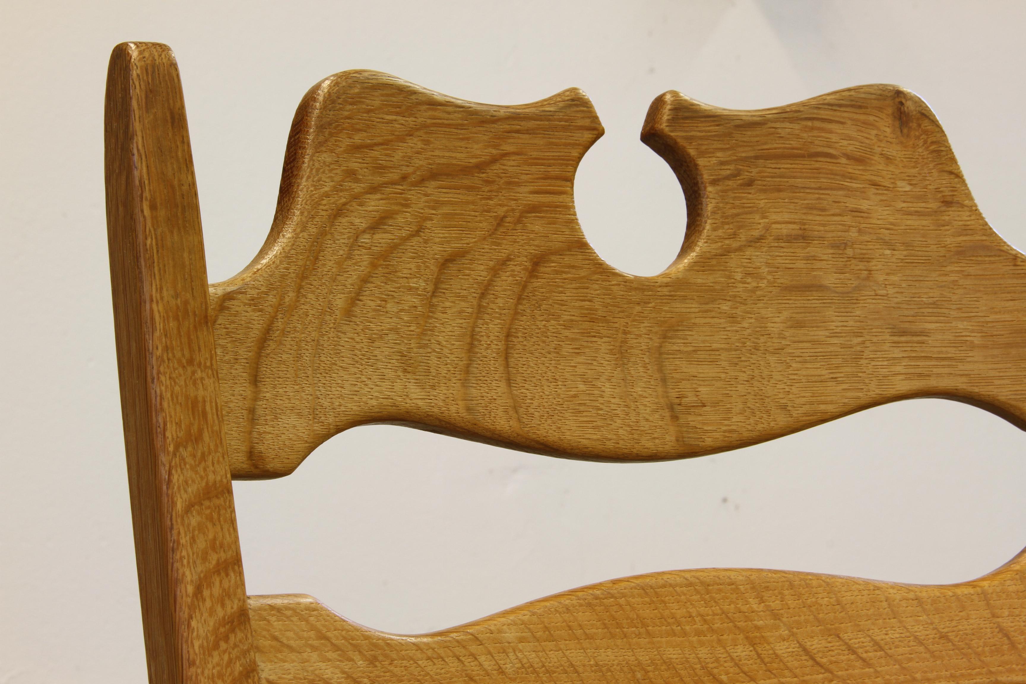 Set di 6 sedie danese Razorblade Highback in Oak Light di Henning Kjærnulf 1960 in vendita 9