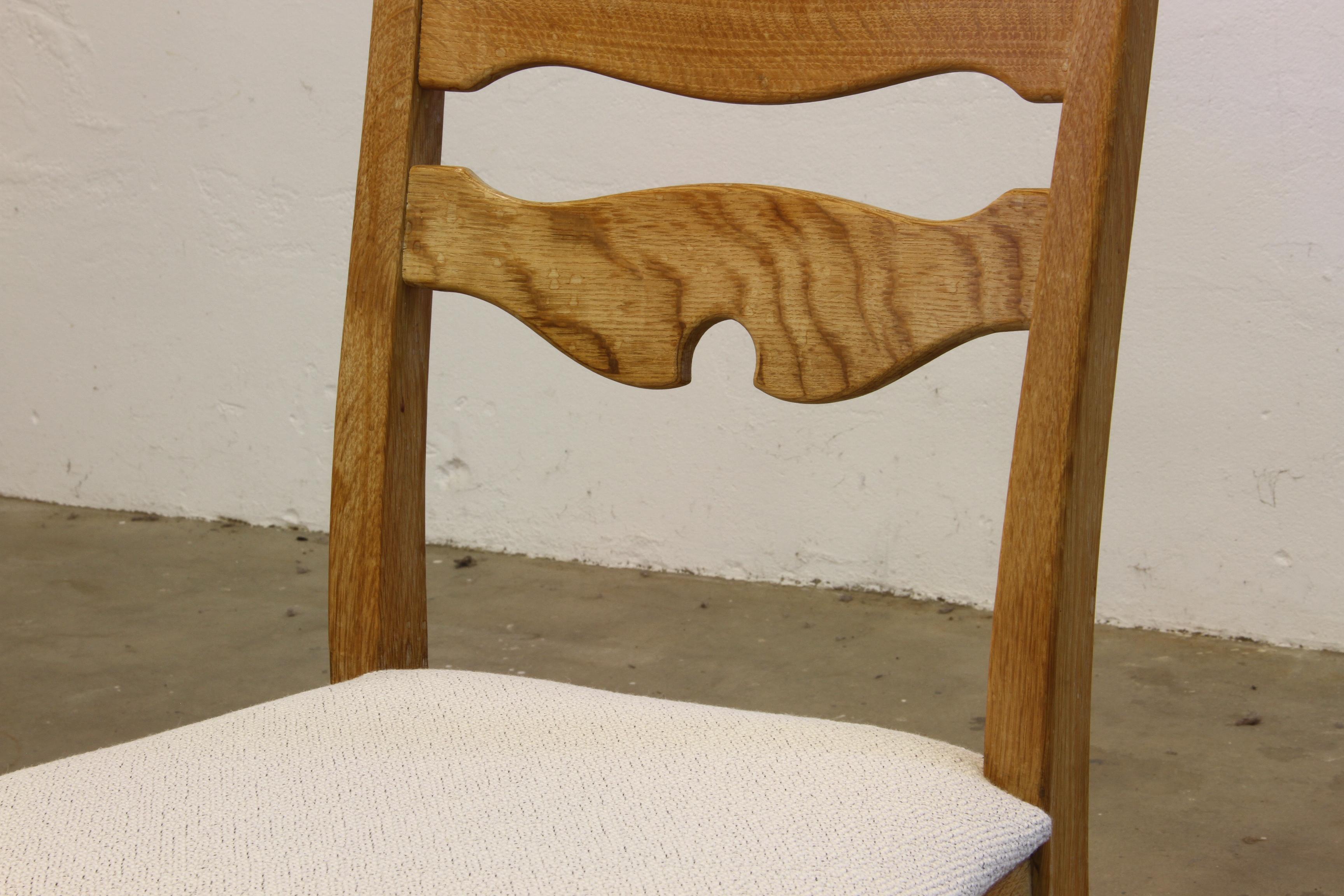 Set di 6 sedie danese Razorblade Highback in Oak Light di Henning Kjærnulf 1960 in vendita 8