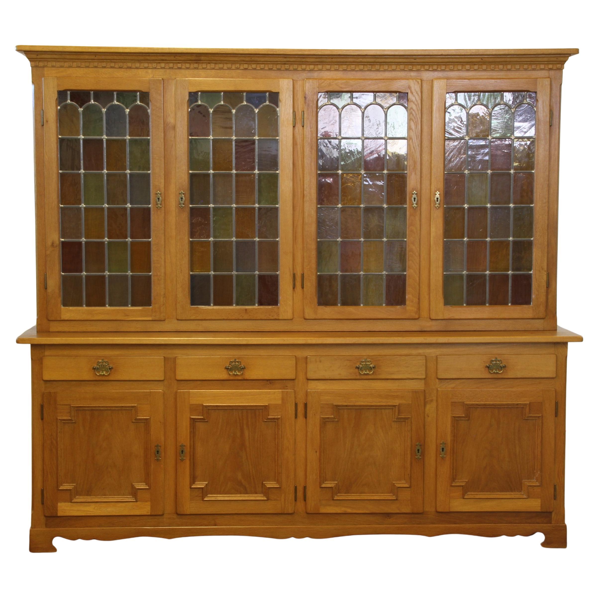 Vintage 1960s Danish Modern Oak China Display Cabinet style of Kjærnulf For Sale