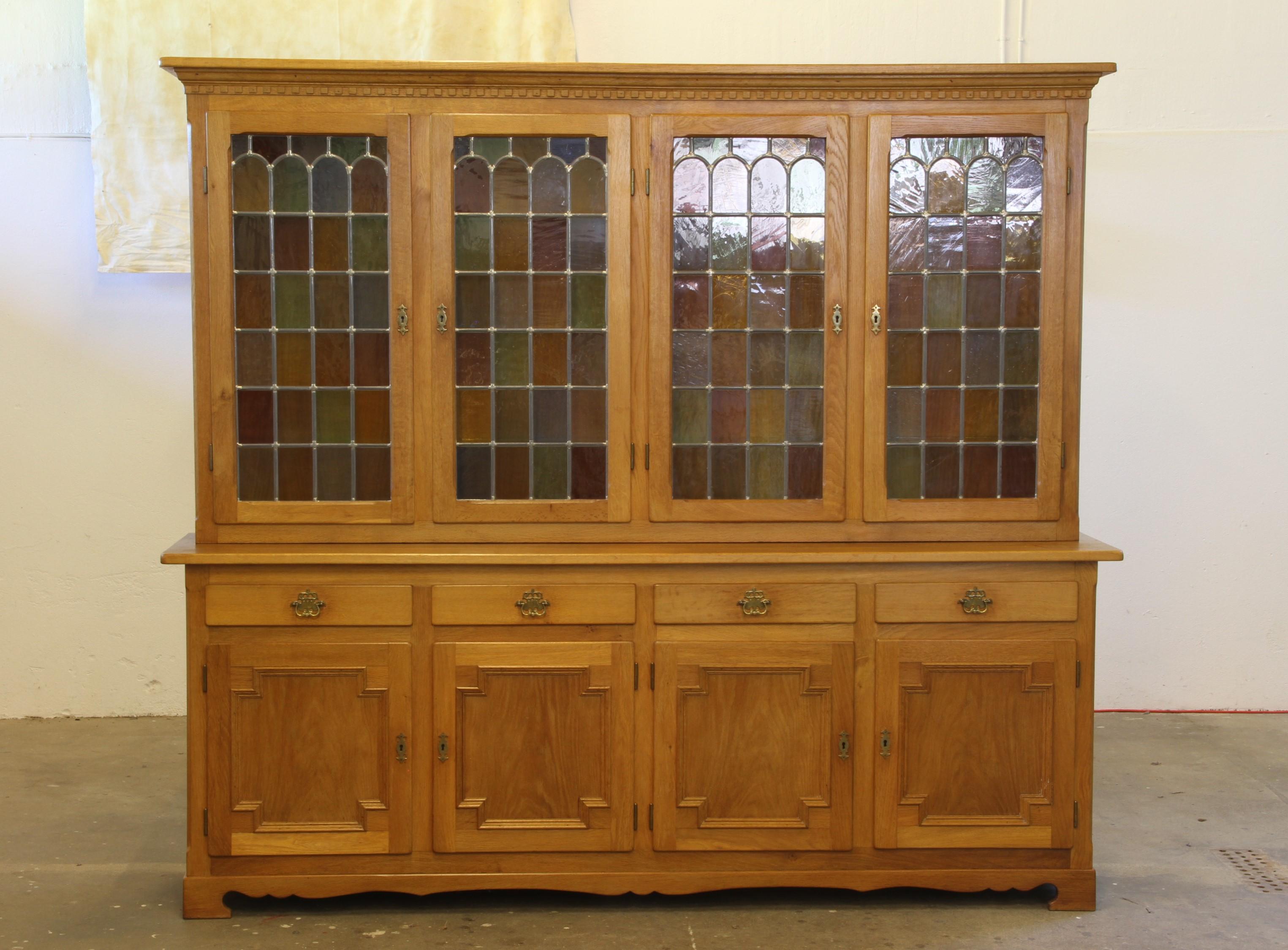Vintage 1960s Danish Modern Oak China Display Cabinet style of Kjærnulf For Sale 3