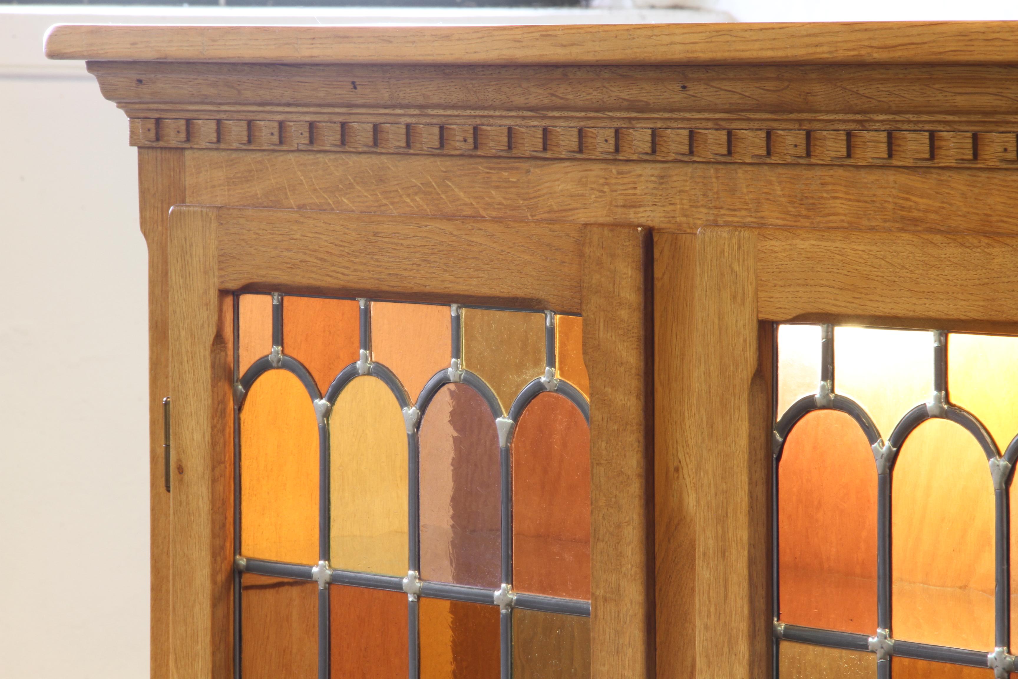 Vintage 1960s Danish Modern Oak China Display Cabinet style of Kjærnulf For Sale 1