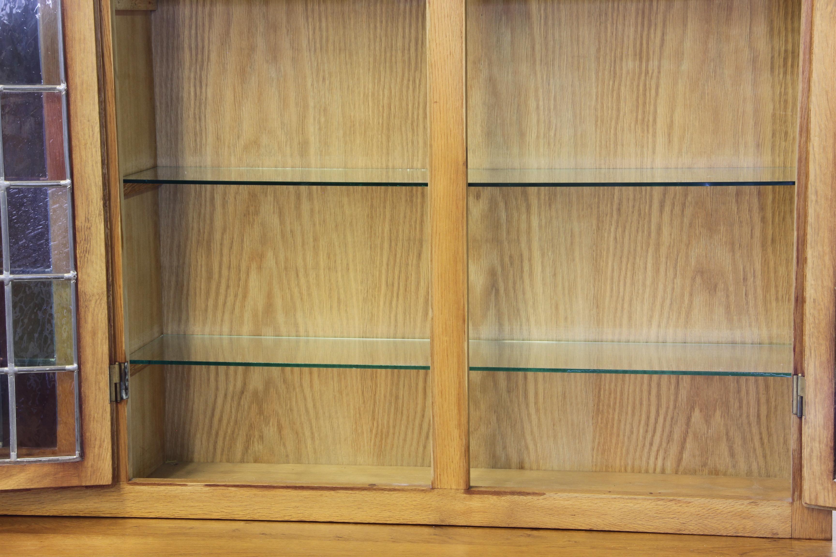 Vintage 1960s Danish Modern Oak China Display Cabinet style of Kjærnulf For Sale 10