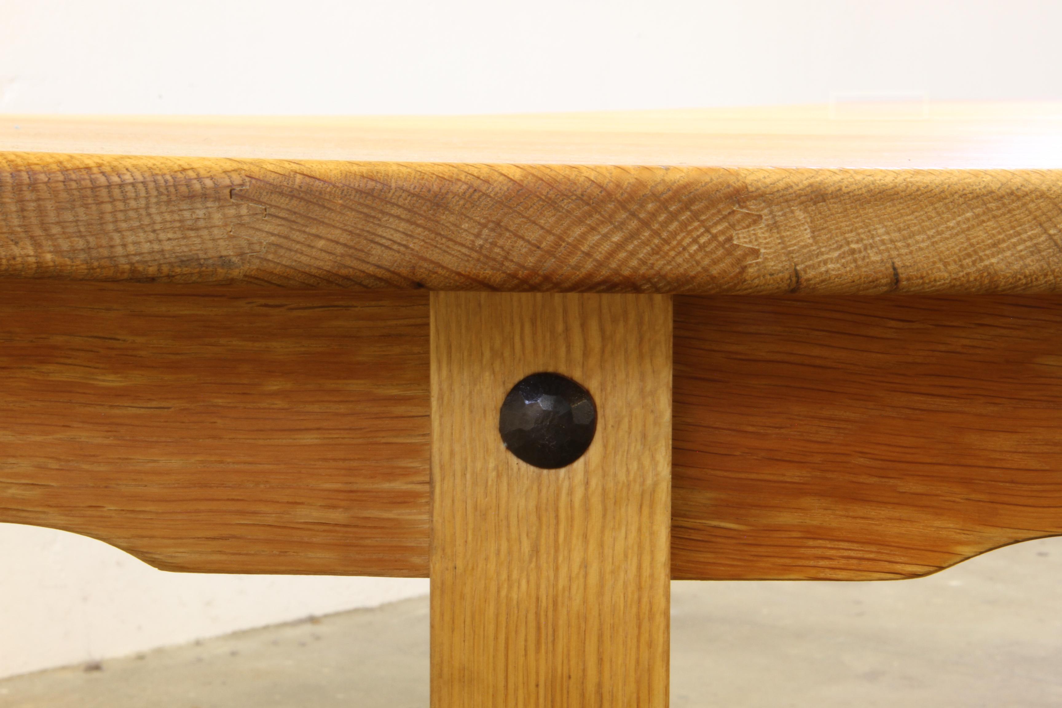 1960s Danish Round Extendable Dining Table in Oak style of Henning Kjærnulf For Sale 12