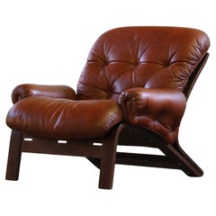Vintage Leather Lounge Chairs by Elsa Solheim & Nordahl Solheim for Rybo Rykken