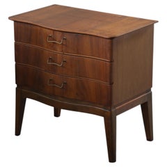 Vintage Bedside Table, from Denmark, Walnut 1950s Style of Ole Wanscher